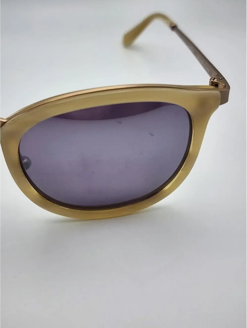 Smoke X Mirrors Shout Cream Frame Sunglasses with Purple Lenses